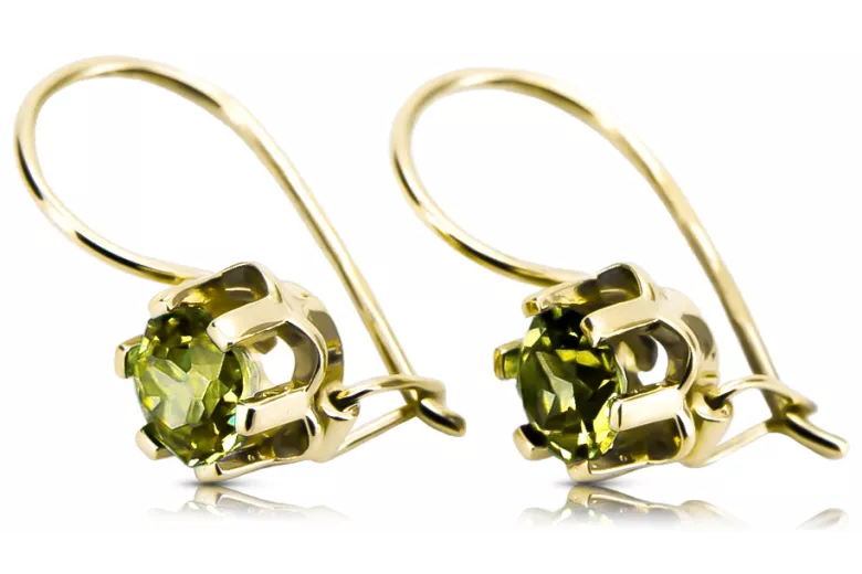 Des boucles d'oreilles Bijoux vintage Péridot jaune Or jaune 14 carats vec019y